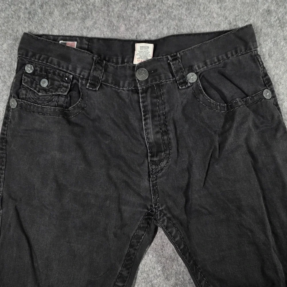 True Religion Ricky Super T Jeans Black Flap Pocket MQ6859L27 USA Mens 40x34 Y2K